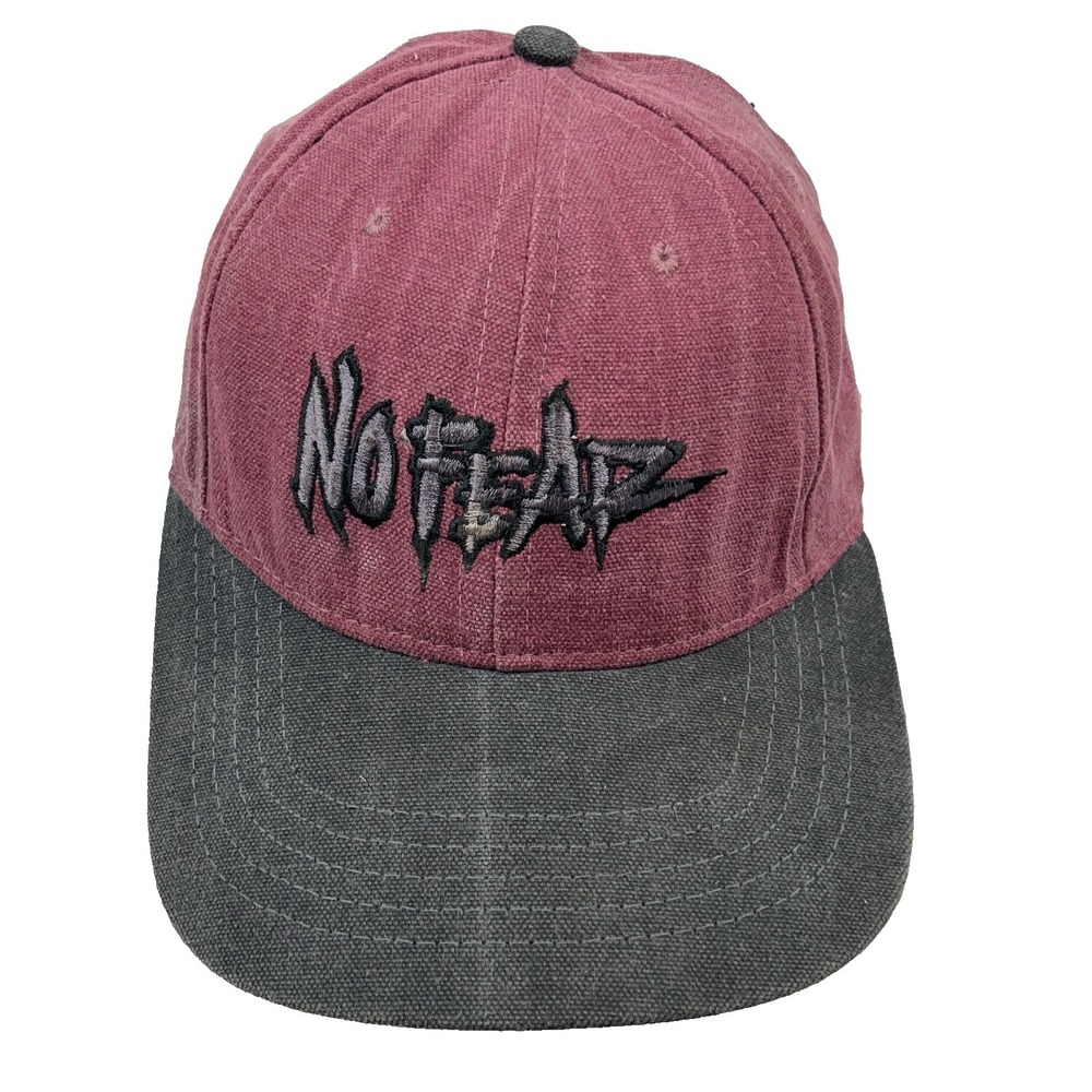 Vintage No Fear Snapback Hat Cap Dangerous Sports Gear 90s Made USA Skate Canvas